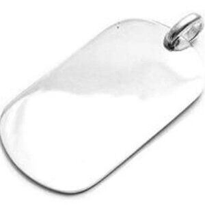 SIMPLISTIC STERLING SILVER ENGRAVABLE DOG TAG PENDANT